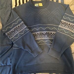 Vintage Blue 3D Knit Sweater